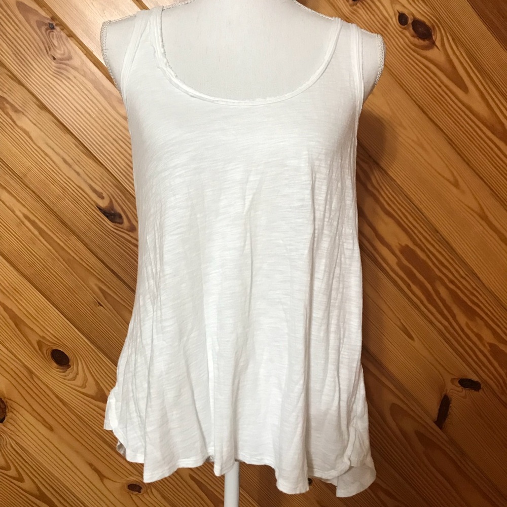 Anthropologie Pure + Good Heathered White Tank Top